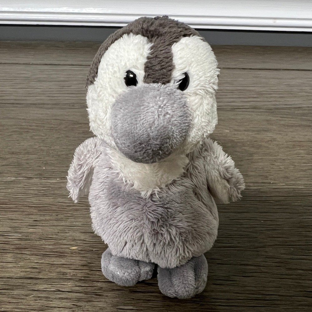 NICI Gray Penguin Plush Stuffed‎ Animal Soft Cuddly Toy 10 Inch Nursery Decor